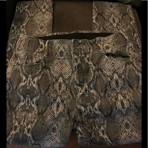 Snakeskin pattern jeans size 16